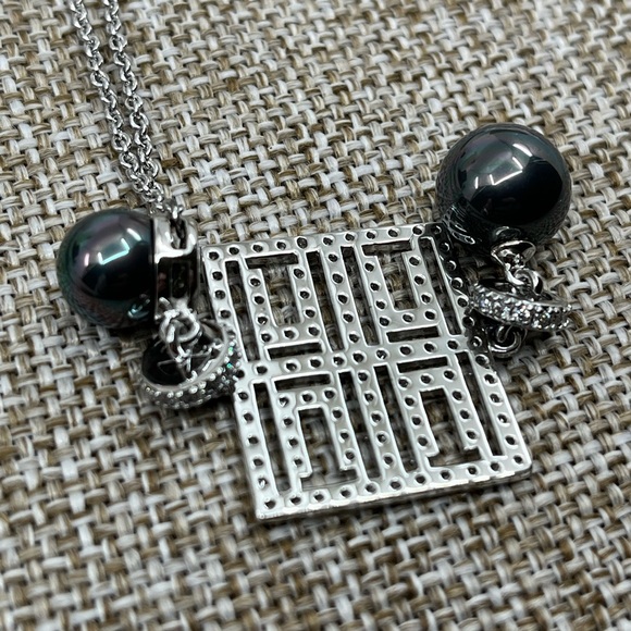 Joseph Esposito 925 Diamonique Necklace with Black Cultured Pearls – 18-20" - Picture 14 of 16